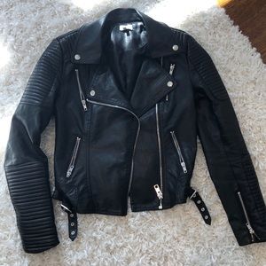 Tobi Black Faux Leather Moto Jacket